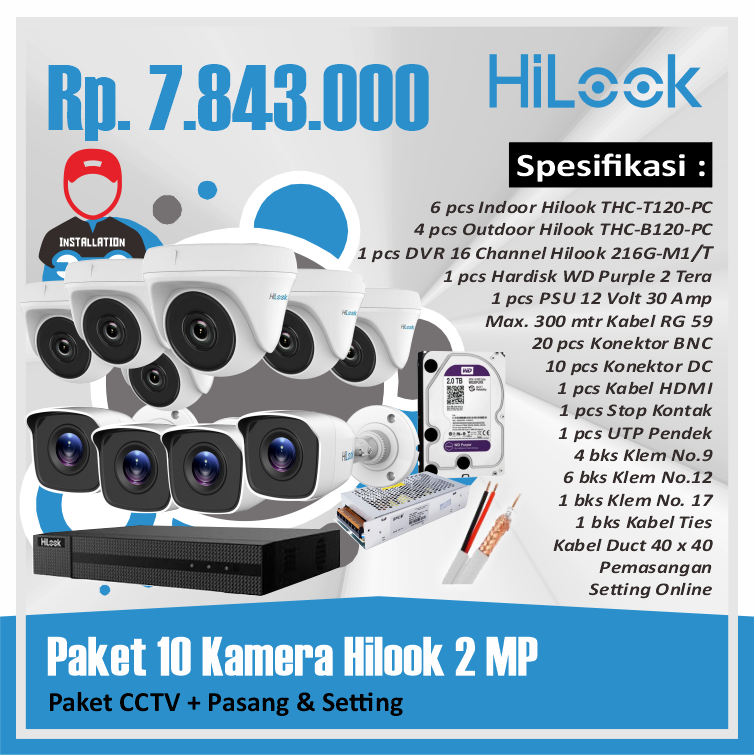 Paket 10 Kamera Hilook 2 MP