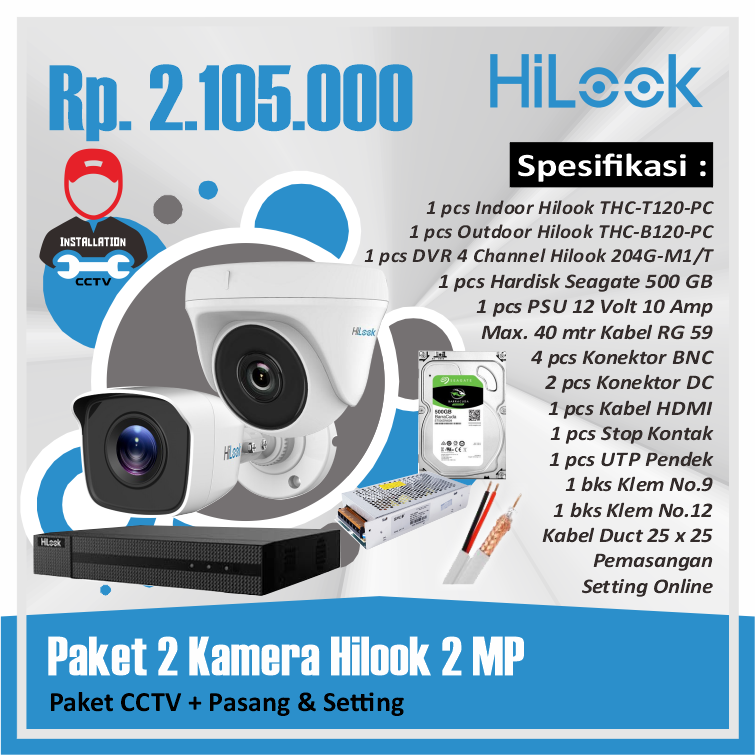 Paket 02 Kamera Hilook 2 MP
